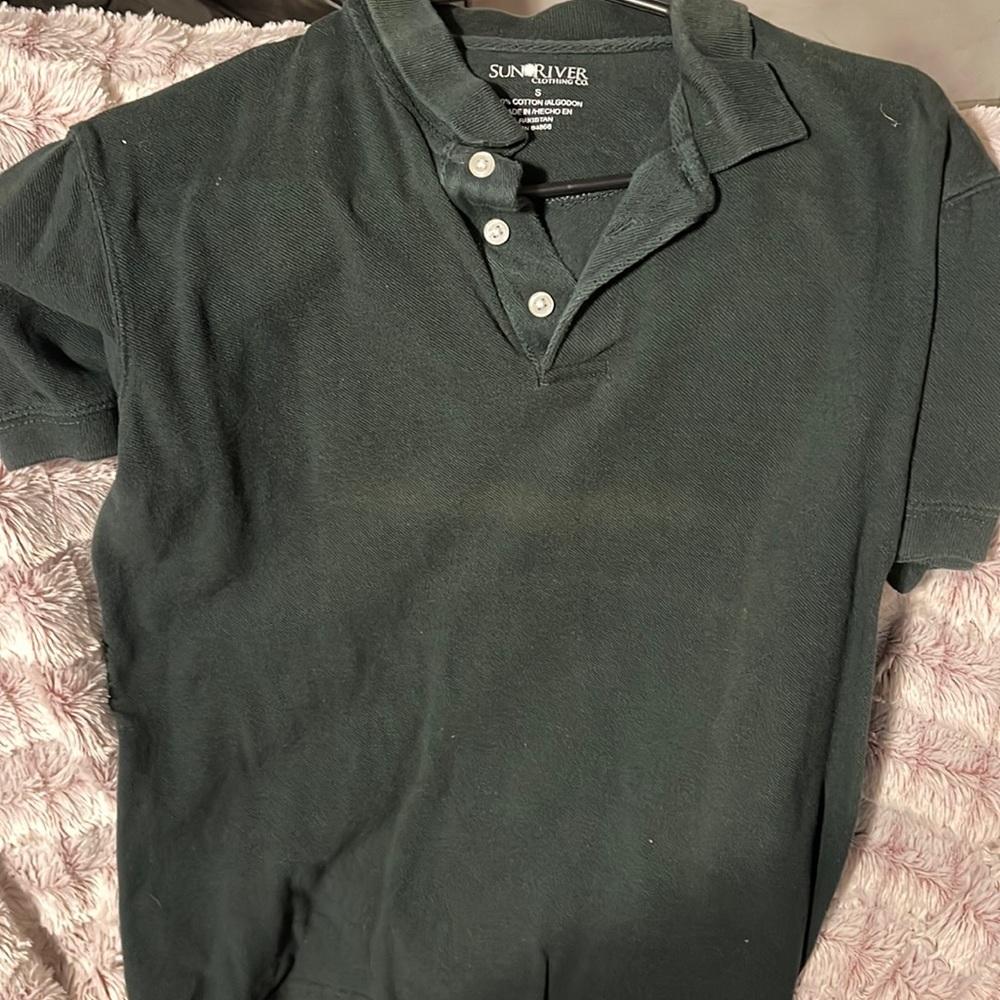Green cotton size small shirt